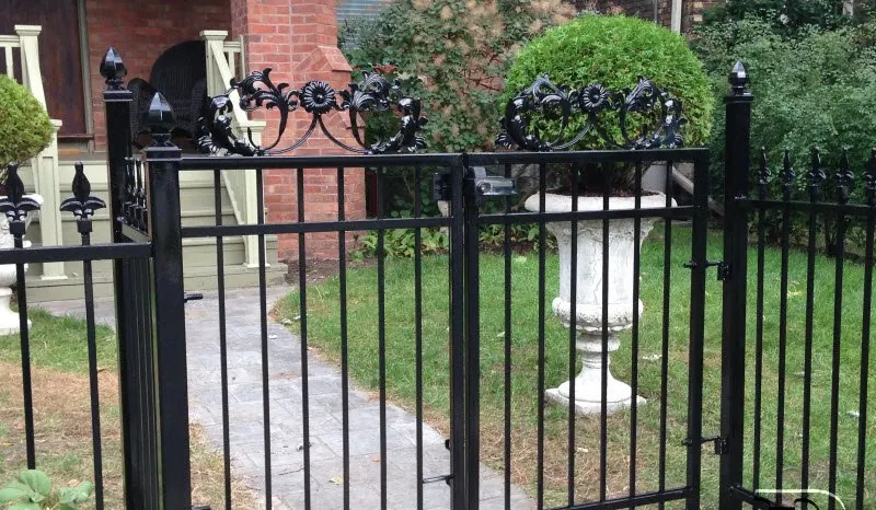 Iron front yard gate and fence